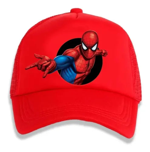Jockey Gorro Niños Spiderman Regalo Navidad Rojo