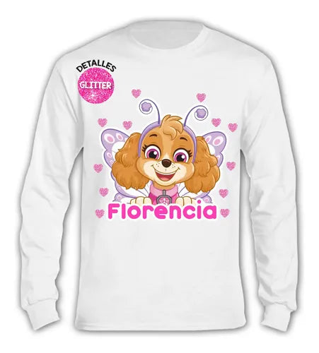 Polera Larga Skye Paw Patrol Hada Personalizada Niñas