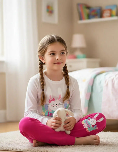 Pijama Largo Conejito Pascua Resurrección Personalizad Niños