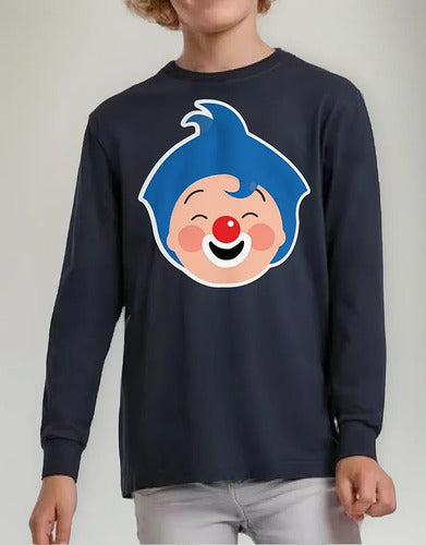 Polera Manga Larga Algodón Niños Plim Plim Cara