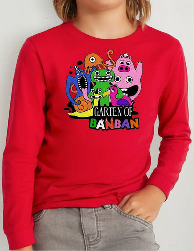 Polera Manga Larga Algodón Niños Garten Of Banban Roblox