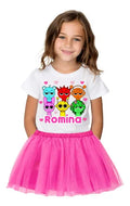 Disfraz Vestido Sprunki Personalizado Polera + Tutú Niñas Detalles Glitter