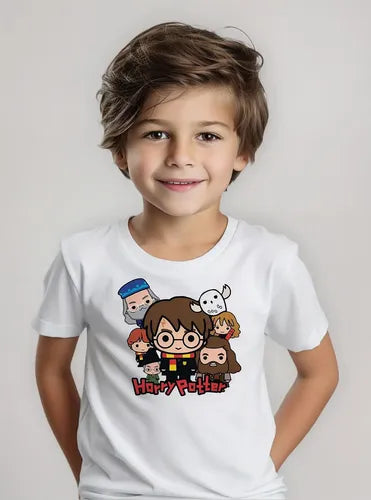 Polera Color Algodón 100% Niños Harry Potter
