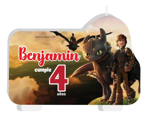Vela De Cumpleaños Chimuelo Niños Personalizada
