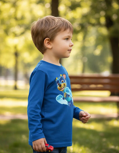 Polera Manga Larga Algodón Niños Chase Mighty Paw Patrol
