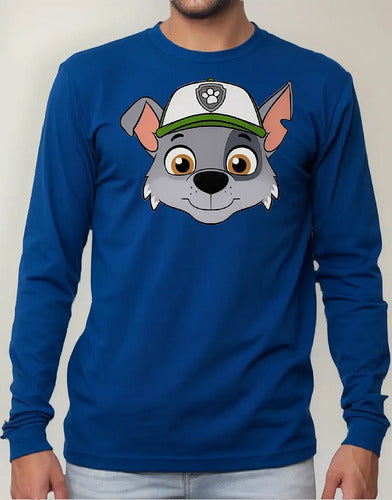 Polera Manga Larga Algodón Niños Rocky Paw Patrol
