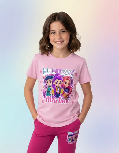 Polera Calza Huntrix Demon Hunters K Pop Niñas Personalizado