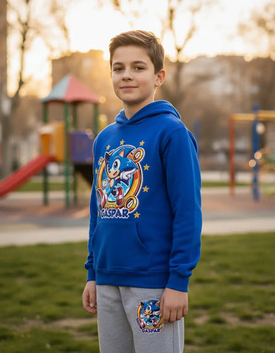 Buzo Sonic Poleron Pantalon Personalizado Niños