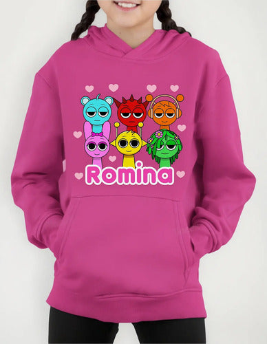 Polerón Canguro Sprunki Personalizado Niñas
