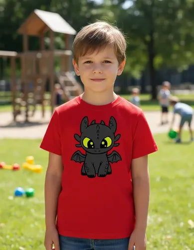 Polera Color Algodón 100% Niño Chimuelo Como Entrenar Dragon