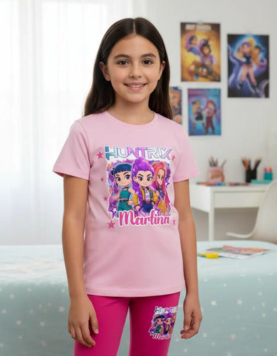 Polera Calza Huntrix Demon Hunters K Pop Niñas Personalizado