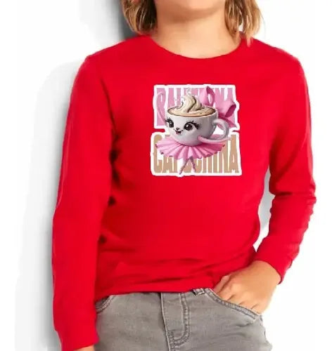 Polera Manga Larga Algodón Niñas Ballerina Capuchina Brainro