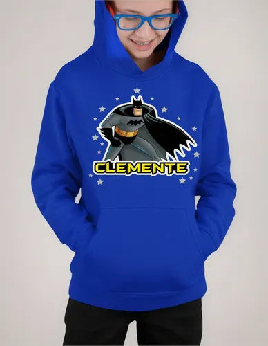 Polerón Canguro Batman Personalizado Niños Algodón
