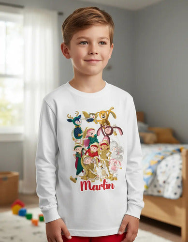Pijama Largo Duendes Magicos 2022 Personalizado 100 Algodon