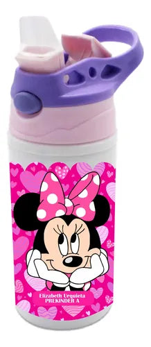 Botella Agua Colegio Minnie Mouse Personalizada Niñas