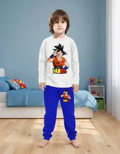 Pijama Largo Goku Dragon Ball Z Algodón Niños Personalizado