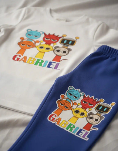Pijama Largo Sprunki Niños Algodón Personalizado