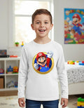 Camiseta Polar Manga Larga Polera Niño Niña Mario Bros Puño