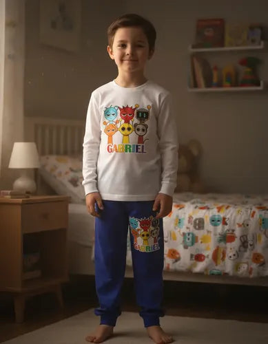 Pijama Largo Sprunki Niños Algodón Personalizado