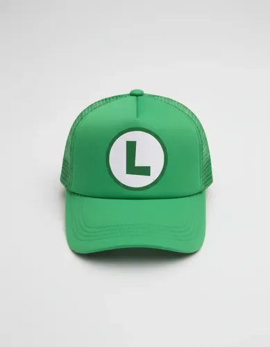 Jockey Gorro Niños Luigi Bros L Logo Regalo Navidad Verde Musgo
