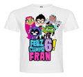 Polera Personalizada Niña Cumpleaños Jovenes Titanes