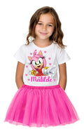 Disfraz Vestido Amy Rose Personalizado Polera + Tutú Niñas Detalles Glitter
