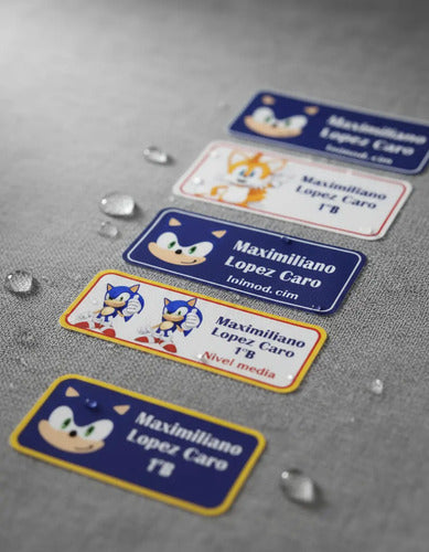 Etiquetas Escolares Personalizadas Utiles Y Ropa Sonic Azul Todas