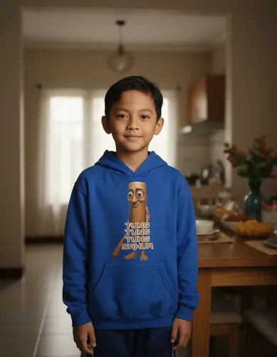 Polerón Canguro Algodón Niños Tung Tung Sahur Brainrot