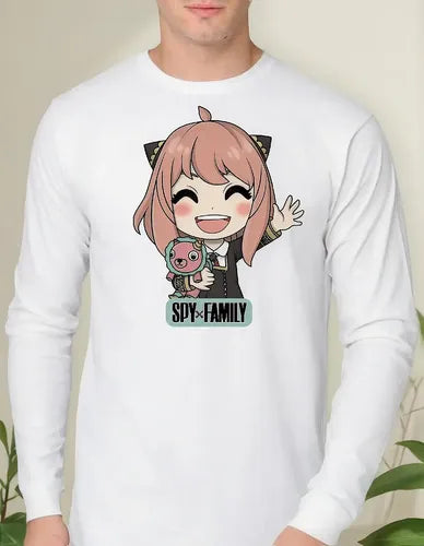Camiseta Polar Manga Larga Polera Niña Anya Spy X Family Cat