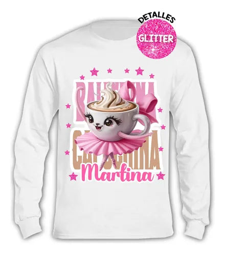 Pijama Largo Ballerina Capuccina Personalizado Algodón