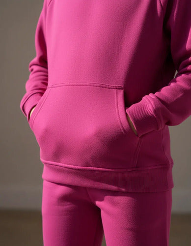 Buzo Niños Algodón Poleron Canguro + Pantalon