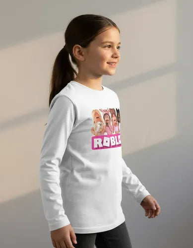 Camiseta Polar Manga Larga Polera Niñas Roblox 4 Niñas