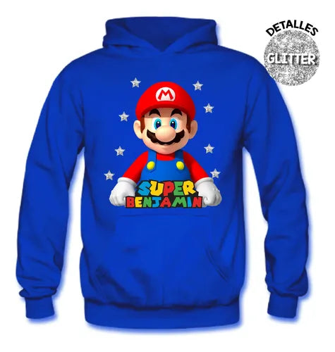 Buzo Mario Bros Poleron Pantalon Personalizado Niños