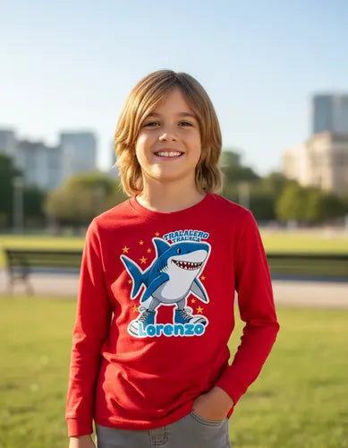 Polera Tralalero Tralala Personalizada Niños Manga Larga