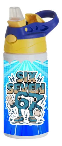 Botella Agua Six Seven 67 Niños Azul