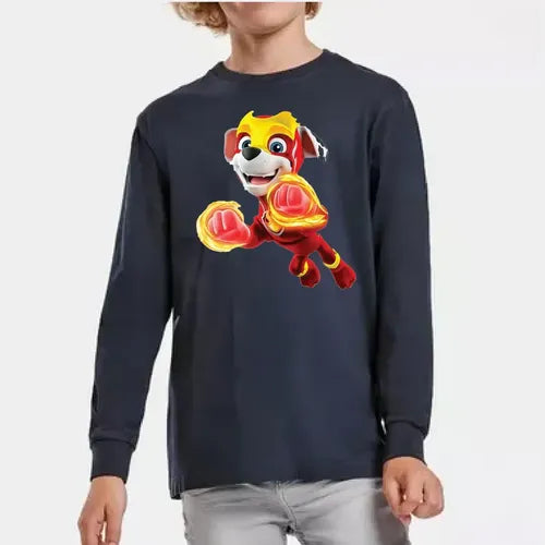 Polera Manga Larga Algodón Niños Marshall Mighty Paw Patrol