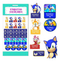 Etiquetas Escolares Personalizadas Utiles Y Ropa Sonic Azul Todas