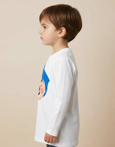 Camiseta Polar Manga Larga Polera Niño Plim Plim Cabeza