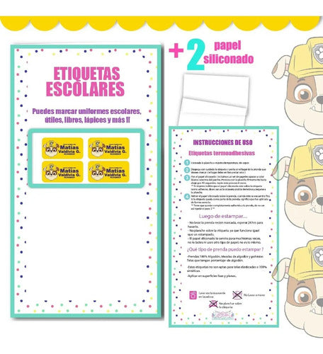 Etiquetas Escolares Pesonalizadas Rubble Paw Patrol
