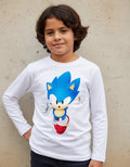 Camiseta Polar Manga Larga Polera Niño Sonic Corriendo