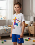Pijama Corto Niños Algodon Futbol Silueta