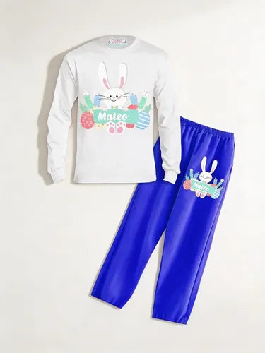 Pijama Largo Conejito Pascua Resurrección Personalizad Niños