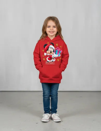 Poleron Minnie Navidad Personalizado Niñas Algodón 3