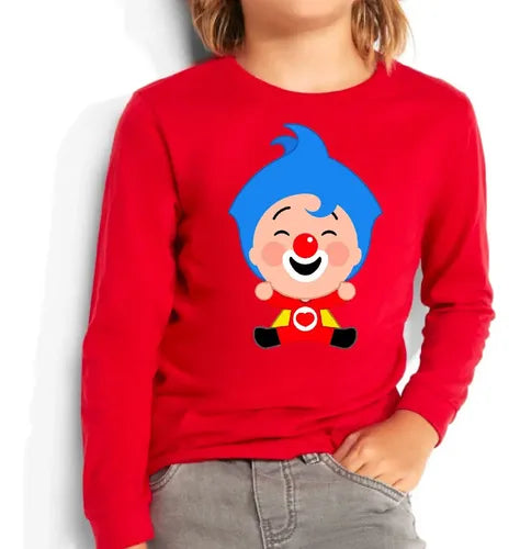 Polera Manga Larga Algodón Niños Plim Plim