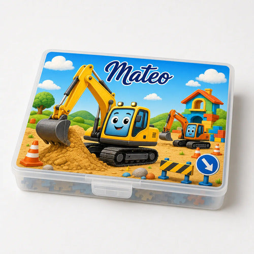 Puzzle Rompecabezas Personalizado Excavadora Construccion
