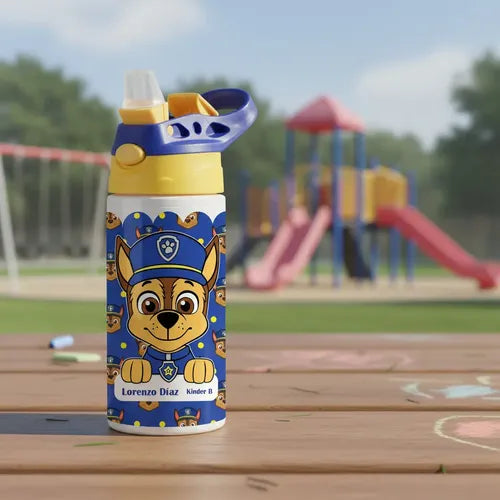 Botella Agua Colegio Chase Paw Patrol Personalizada Niños