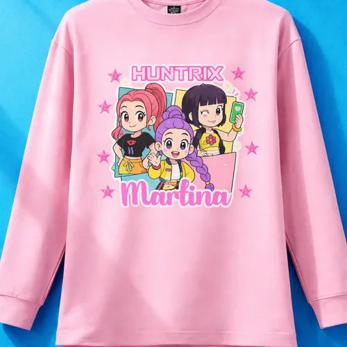 Polera Larga Guerreras K Pop Huntrix Personalizada Niñas