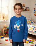 Polera Manga Larga Algodón Niños Sonic