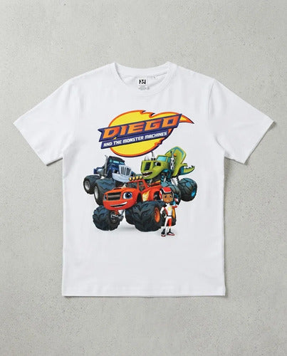 Polera Estampada Niño Cumpleaños Blaze And The Monster Machine