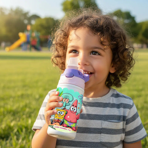 Botella Agua Colegio Bob Esponja Personalizada Niños